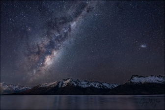 Gary Hart: Milky Way and Small Magellanic Cloud, Lake Wakatipu, New Zealand