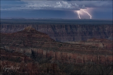 Gary Hart Photography: Double Strike, Lightning Over Painted Desert, Grand Canyon