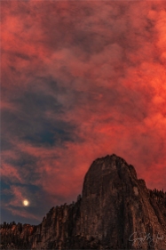 Gary Hart Photography: Red Moonrise, Sentinel Rock, Yosemite