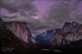 Gary Hart Photography: Moonrise and Clouds, Tunnel View, Yosemite