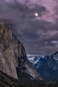 Gary Hart Photography: Moonrise and Clouds, El Capitan, Yosemite