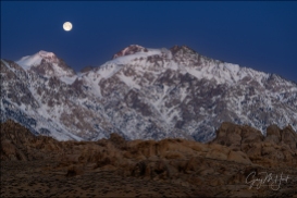Gary Hart Photography: Dawn Moonset, Mt. Williamson and the Alabama Hills, California