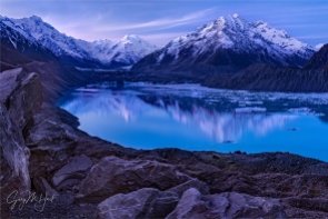 Gary Hart Photography: Glacial Twilight, Tasman Lake Reflection, New Zealand
