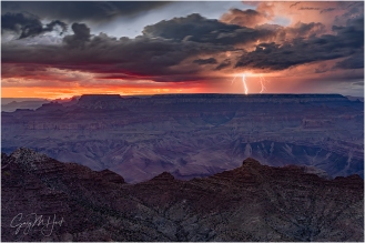Gary Hart Photography: Sunset Lightning, Desert View, Grand Canyon