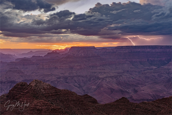 Gary Hart Photography: Electric Sunset, Desert View Lightning, Grand Canyon