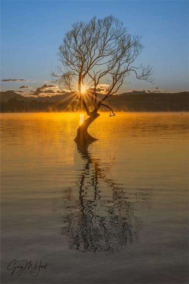 Gary Hart Photography: Sunstar and Reflection, Lake Wanaka, New Zealand